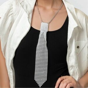 Chic Silver Tie Necklace Kate Hewko